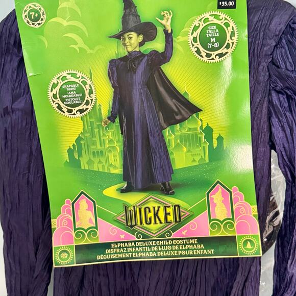New Elphaba Deluxe Wicked Witch Musical Movie Child Costume Medium 7-8 - Picture 3 of 7